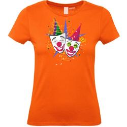 Dames T-shirt Carnaval Masker | Carnaval | Carnavalskleding Dames Heren | Oranje | maat M